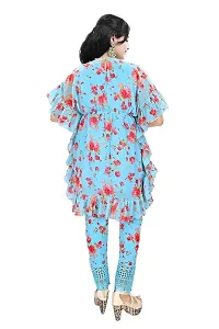 Women's and Girls Rayon Nyra Cut Printed Embrodery Kurti (XX-Large, Sky Blue)-thumb1