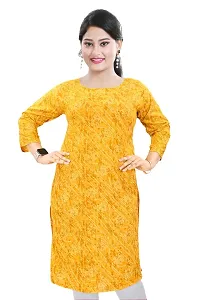 Women's Cotton Blend Straight Printed Kurta for Women and Girls (XX-Large, Yellow)-thumb2