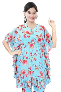 Women's and Girls Rayon Nyra Cut Printed Embrodery Kurti (XX-Large, Sky Blue)-thumb2