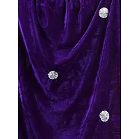 Yashoda Lining Store Women's Valvet Gotta Patti Work With Lace Border Stole (Purple)-thumb1