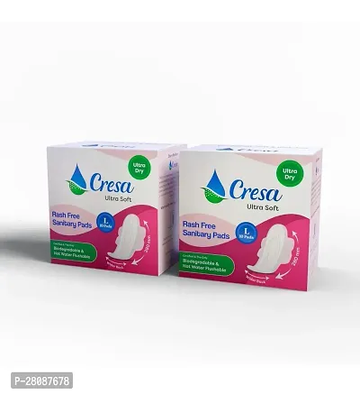 Cresa- Hot Water Flushable And Biodegradable Sanitary Pads Pack Of 2