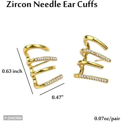 Earring Cum Earcuff | Korean Earring | Stylish Earring For Girls | Designer Gold-Earring | Gold-plated Earring-thumb3