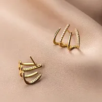 Earring Cum Earcuff | Korean Earring | Stylish Earring For Girls | Designer Gold-Earring | Gold-plated Earring-thumb3