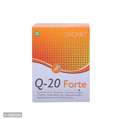 Q20 Forte Sachet With Co-Enzyme Q10,Lycopene , Zinc, Pine Bark Extrarct 3X 10 Gm Each