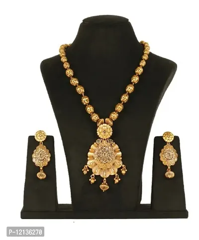 Stylish Golden Brass  Jewellery Set For Women