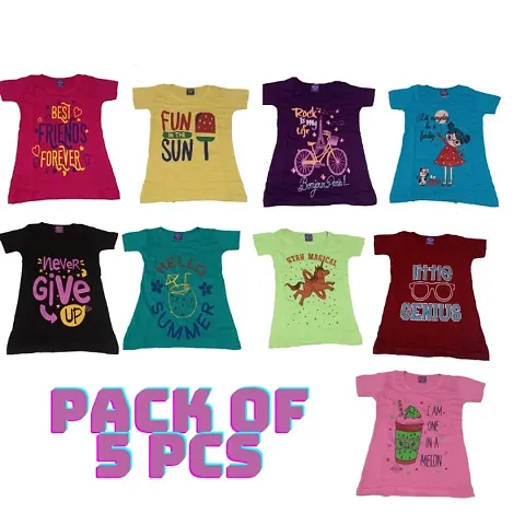 Kids Girls T-shirt Pack of 5