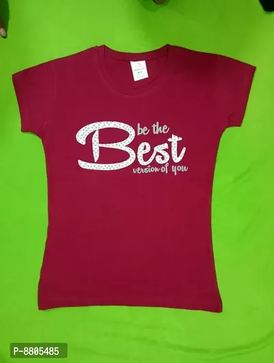 girls tshirts top Hosiery Cotton Combo Pack 5 Pes 5 Color Roundneck Tshirts pack Different 5 Tshirts with best quality and comfortable fit in regular unique design-thumb4