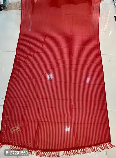 Beautiful Georgette Red Saree with Blouse piece For Women