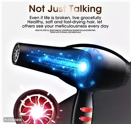 D4STARS NV - 6130 Professional Hair Dryer for Men and Women with Styling Nozzle, 2 Speed 2 Heat Settings Cool Button, Concentrator, Diffuser with Detachable Filter ( Black ) BEST PREMIUM QUALITY-thumb2