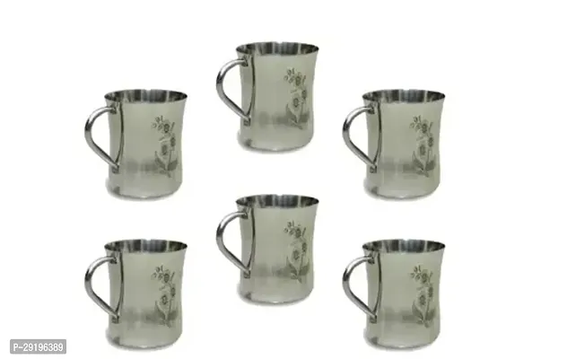 Stylish Stainless Steel Flower Cup 150 Ml Pack of 6-thumb0
