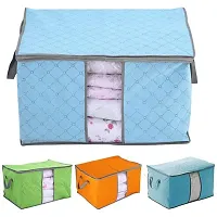EBOFAB Under Bed Blanket Pillow Storage Bag Box Non-Woven Fabric Bag Cloths Storage Organizer(Multicolour)-thumb4