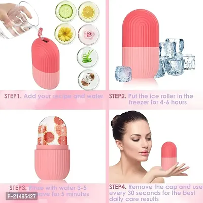 EBOFAB Ice Roller for Face and Eye, Gua Sha Face Massage Reusable Silicone Facial Ice Roller For Glowing  Tighten Skin-thumb5