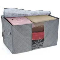 EBOFAB Under Bed Blanket Pillow Storage Bag Box Non-Woven Fabric Bag Cloths Storage Organizer(Multicolour)-thumb1