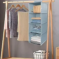 EBOFAB Hanging 4-Shelf Closet Wardrobe Organizer 30 x 30 x 80 cm Foldable 4 Layer Wardrobe(Multicolour)-thumb3