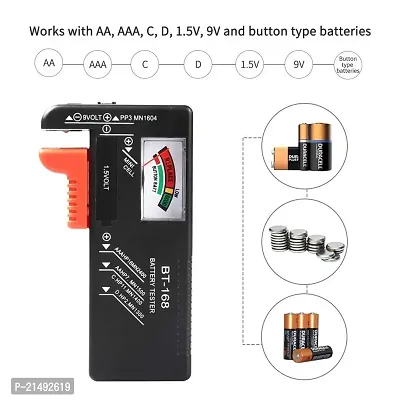 EBOFAB Battery Tester for AA/AAA/C/D/9-volt Voltage Indicator Universal Battery Checker Button Cell Batteries-thumb5