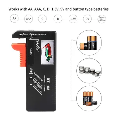D, C, AAA, AA 9-Volt Battery Tester