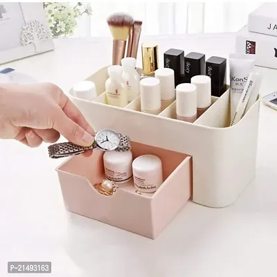 EBOFAB Cosmetics Storage Box Makeup Organizer Table Desktop Storage Stand Dust Proof Plastic Jewelry Display Box(Multicolour)-thumb3