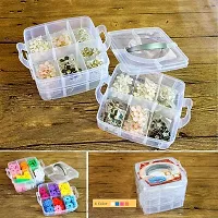 18 Grid Plastic Accessories Storage Box 3 Layer Jewelry Storage Organizer with Collapsible Dividers(Multicolour)-thumb3