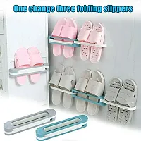 EBOFAB Plastic Wall Mounted Folding Slippers Rack Shoes Stand Mounted Slippers Storage Organize Shoes Rack Hanging Shelf Towel Racks Holder Shoes Organizer-thumb4