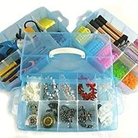 EBOFAB 3 Layer-30 Grid Transparent Plastic Organizer Jewelry Craft Accessories Storage Box Transparent Stack able Adjustable Compartment Slot Plastic Craft-thumb4