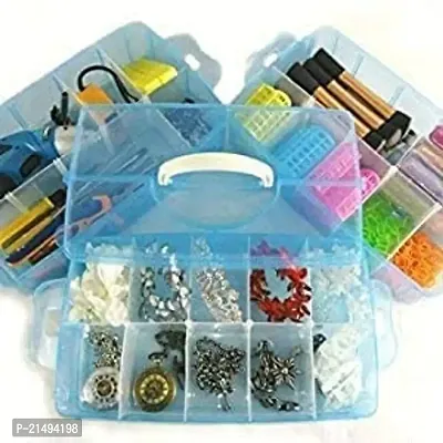 EBOFAB 3 Layer-30 Grid Transparent Plastic Organizer Jewelry Craft Accessories Storage Box Transparent Stack able Adjustable Compartment Slot Plastic Craft-thumb5