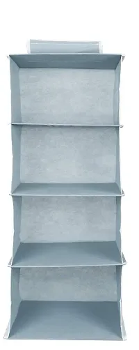 EBOFAB Hanging 4-Shelf Closet Wardrobe Organizer 30 x 30 x 80 cm Foldable 4 Layer Wardrobe(Multicolour)