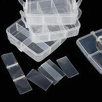 EBOFAB Plastic 18 Grid Multi Utility Square Storage Box with 3 Removable Layers for Jewellery//Makeup/Cosmetic (Multi Color, 15 x 15 x12.8 cm)-thumb3