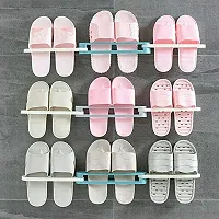 EBOFAB Plastic Wall Mounted Folding Slippers Rack Shoes Stand Mounted Slippers Storage Organize Shoes Rack Hanging Shelf Towel Racks Holder Shoes Organizer-thumb2