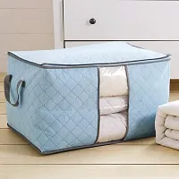 EBOFAB Under Bed Blanket Pillow Storage Bag Box Non-Woven Fabric Bag Cloths Storage Organizer(Multicolour)-thumb2