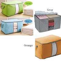 EBOFAB Under Bed Blanket Pillow Storage Bag Box Non-Woven Fabric Bag Cloths Storage Organizer(Multicolour)-thumb3