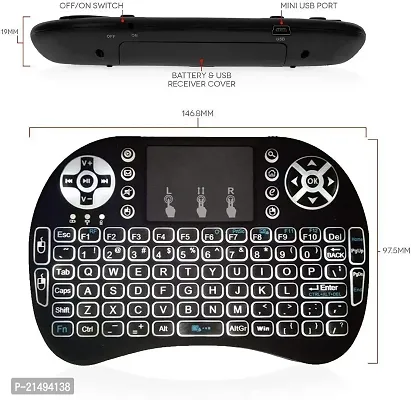 EBOFAB Mini Wireless Keyboard Portable  Compatible with All Laptops/Smartphones/Android TV Bluetooth Touchpad Keyboard-thumb3