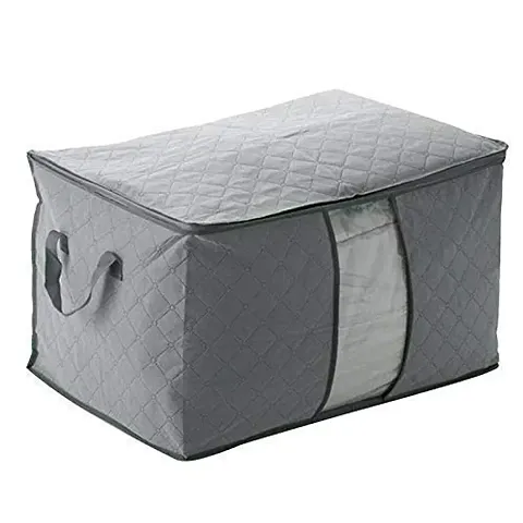 EBOFAB Under Bed Blanket Pillow Storage Bag Box Non-Woven Fabric Bag Cloths Storage Organizer(Multicolour)