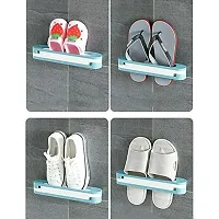 EBOFAB Plastic Wall Mounted Folding Slippers Rack Shoes Stand Mounted Slippers Storage Organize Shoes Rack Hanging Shelf Towel Racks Holder Shoes Organizer-thumb1