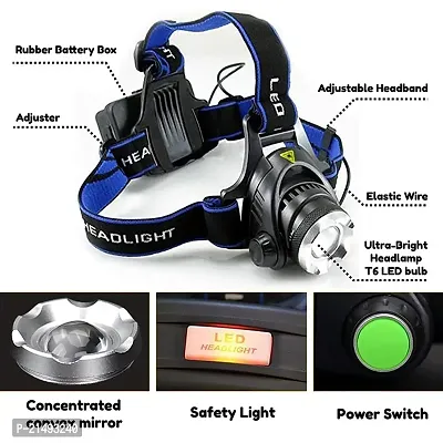 EBOFAB Rechargeable Charger Head Flashlight Hunting Headlight Bicycle Camping Head Torch Light led Headlamp Super Bright Headlamp-thumb2