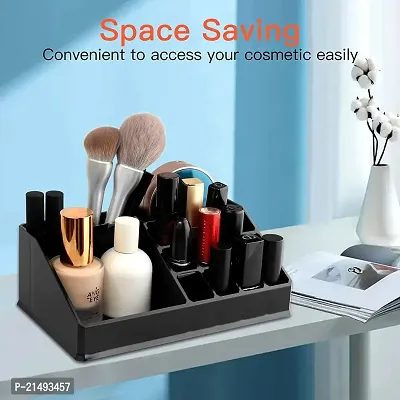 EBOFAB 16 Compartment Cosmetic Organizer Lipstick Holder Makeup Jewelry Box Color - Pure Black-thumb3