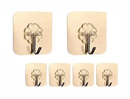 EBOFAB 10 pcs Self Adhesive Wall Hooks, Heavy Duty Sticky Hooks for Hanging, Transparent Reusable Waterproof Adhesive Hooks for Wall-thumb2