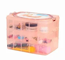 EBOFAB 3 Layer Multipurpose Plastic Storage Box with 30 Sections Jewellery Organizer with Adjustable Compartment Slot Box (Multicolour)-thumb1