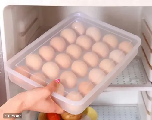 Multipurpose Plastic Storage 24 Egg Single Layer Egg Tray with Airtight Outdoor Egg Storage Container-thumb2