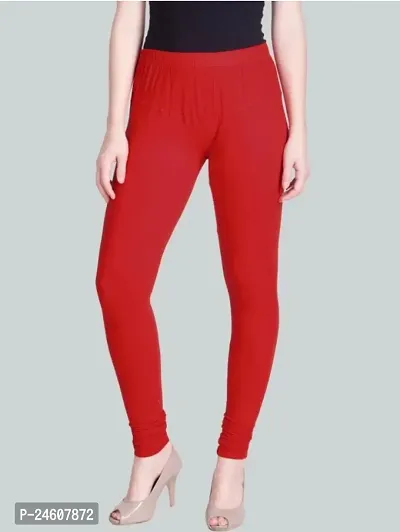 Ankle Length Ethnic Wear Red Solid Legging-thumb0