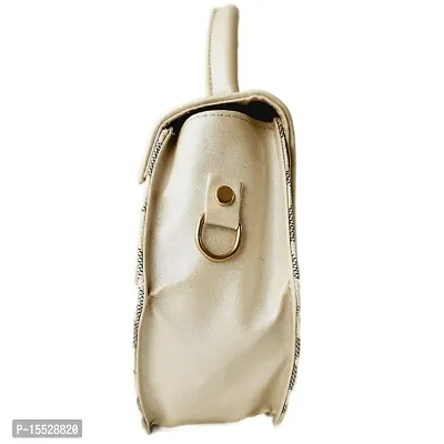 stylish colored box sling bag (grey white)-thumb5