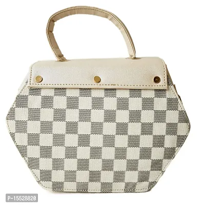 stylish colored box sling bag (grey white)-thumb4