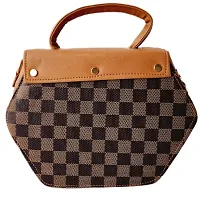 stylish colored box sling bag (brown black)-thumb3