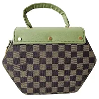 stylish colored box sling bag (green black)-thumb3