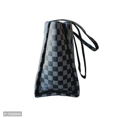 checkbox multicolor tote bag (blue-black)-thumb3