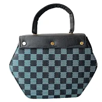 hexagonal shaped sling bag (blue black)-thumb3