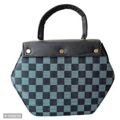 hexagonal shaped sling bag (blue black)-thumb4