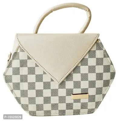 stylish colored box sling bag (grey white)