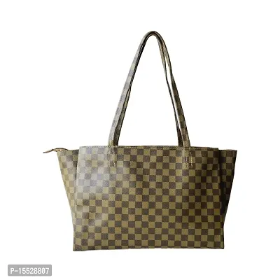checkbox multicolor tote bag (golden-brown)