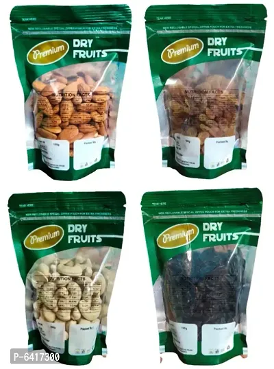 California Almonds 100 gms, Cashews 100 gms, Golden Raisins 100 gms and Black Raisins 100 gms-thumb0