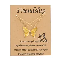 Yellow Colorline Design Butterfly Necklace For Girls and Women-thumb1